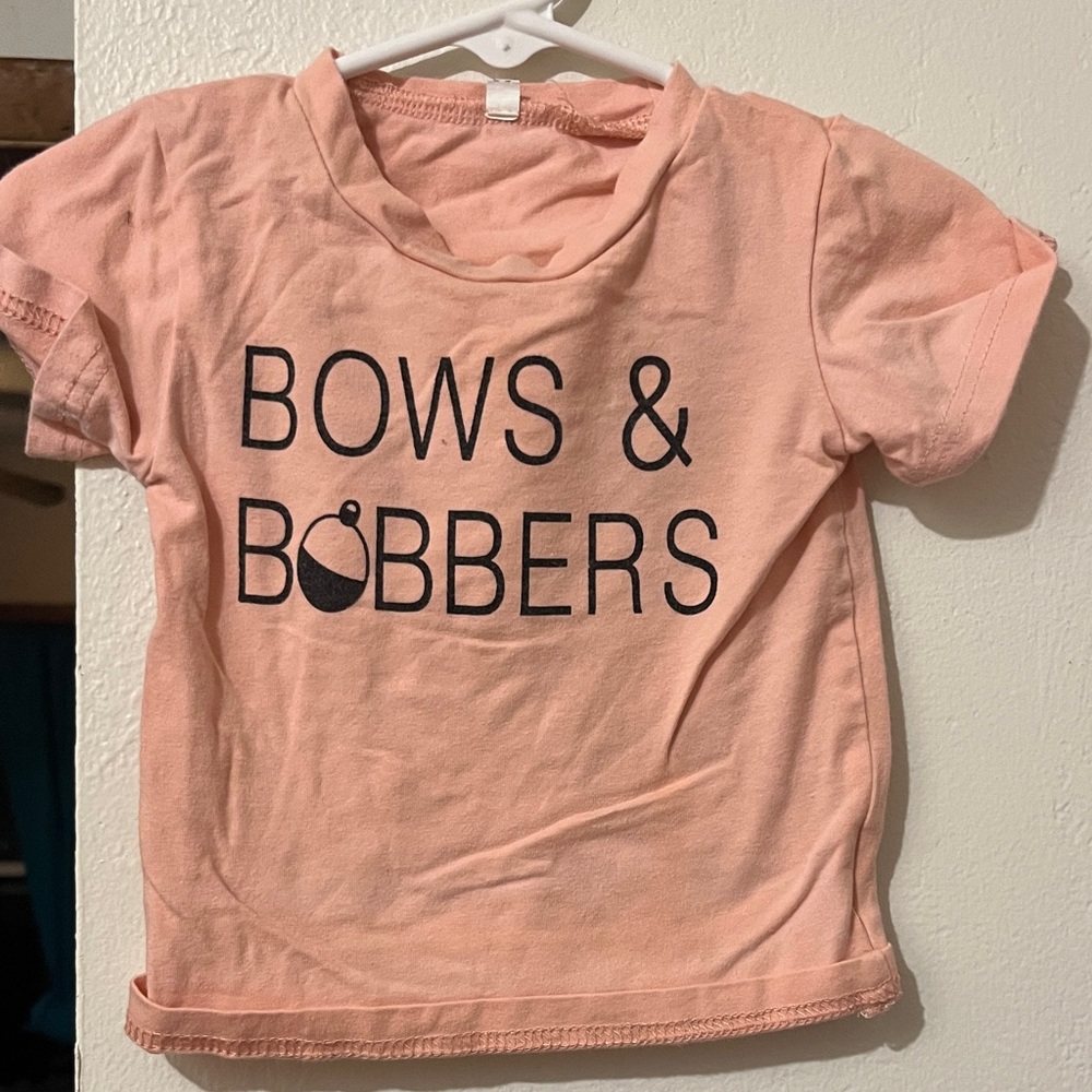 Pink "Bows & Bobbers" Graphic Tee